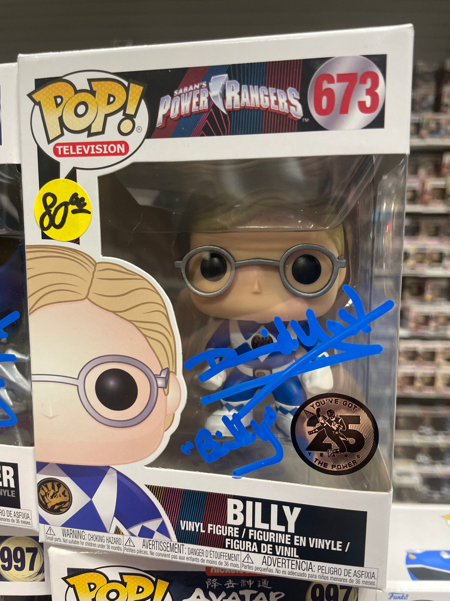 Gambee Blue Power Ranger Billy David Yost signed FUNKO POP COA