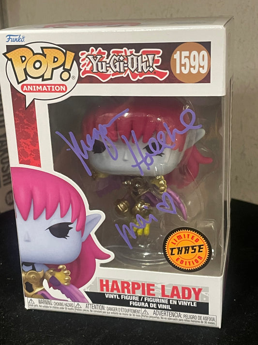 Gambee Megan Hollingshead Harpie Lady Yu-gh-oh! signed FUNKO POP COA