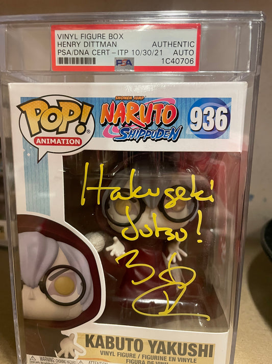 Gambee PSA Naruto Henry Dittman encapsulated signed FUNKO POP COA