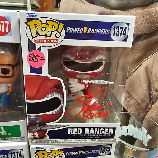Gambee Red Ranger Steve Cardaras signed FUNKO POP COA